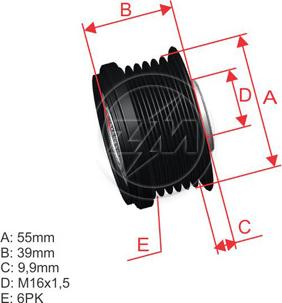 ZM ZM 96.012.07 - Шкив генератора, муфта autospares.lv