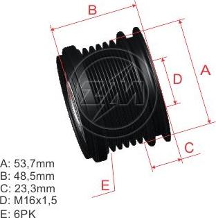 ZM ZM 96.012.83 - Шкив генератора, муфта autospares.lv