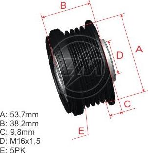 ZM ZM 96.012.35 - Шкив генератора, муфта autospares.lv