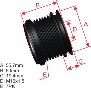 ZM ZM 96.012.30 - Шкив генератора, муфта autospares.lv