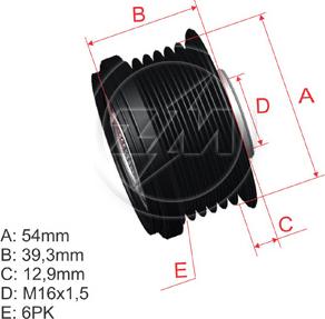 ZM ZM 96.012.24 - Шкив генератора, муфта autospares.lv