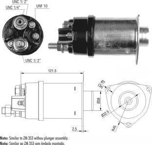 ZM ZM 453 - Тяговое реле, соленоид, стартер autospares.lv