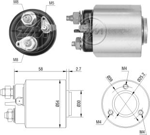 ZM ZM-599 - Тяговое реле, соленоид, стартер autospares.lv