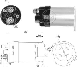 ZM ZM556 - Тяговое реле, соленоид, стартер autospares.lv