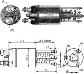 ZM ZM 5-651 - Тяговое реле, соленоид, стартер autospares.lv