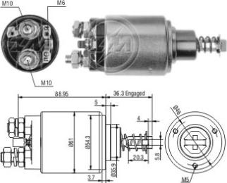 ZM ZM539 - Тяговое реле, соленоид, стартер autospares.lv