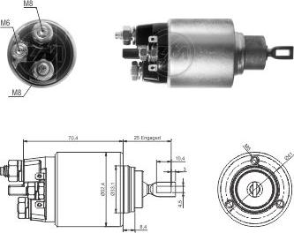 ZM ZM5381 - Тяговое реле, соленоид, стартер autospares.lv