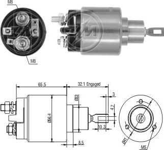 ZM ZM-574 - Тяговое реле, соленоид, стартер autospares.lv