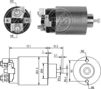 ZM ZM-698 - Тяговое реле, соленоид, стартер autospares.lv