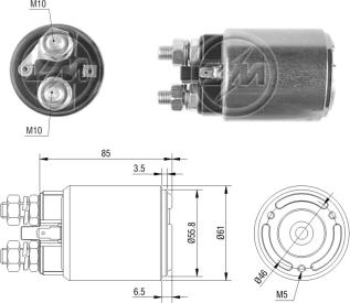 ZM ZM-654 - Тяговое реле, соленоид, стартер autospares.lv