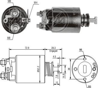 ZM ZM-689 - Тяговое реле, соленоид, стартер autospares.lv