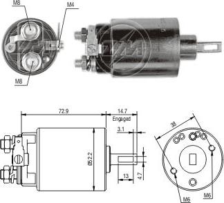 ZM ZM-685 - Тяговое реле, соленоид, стартер autospares.lv