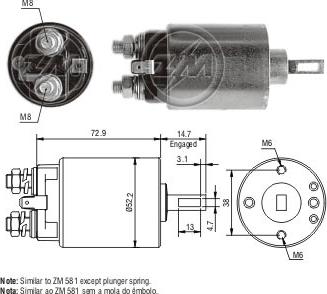 ZM ZM-680 - Тяговое реле, соленоид, стартер autospares.lv