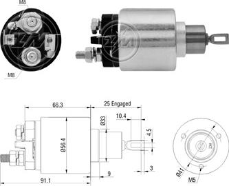 ZM ZM-6773 - Тяговое реле, соленоид, стартер autospares.lv