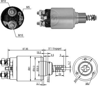 ZM ZM1653 - Тяговое реле, соленоид, стартер autospares.lv