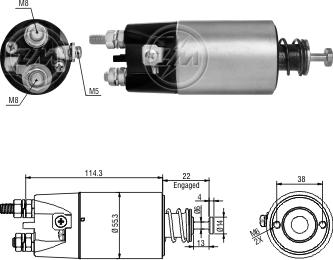 ZM ZM1897 - Тяговое реле, соленоид, стартер autospares.lv