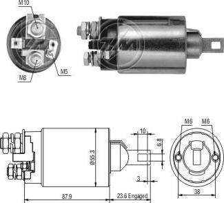 ZM ZM-892 - Тяговое реле, соленоид, стартер autospares.lv