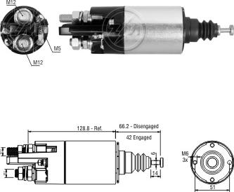 ZM ZM-842 - Тяговое реле, соленоид, стартер autospares.lv