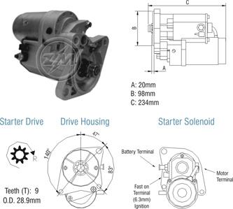 ZM ZM 80.140.01 - Стартер autospares.lv