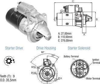 ZM ZM 80.130.09 - Стартер autospares.lv