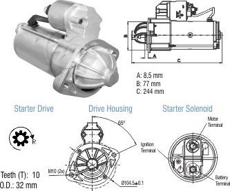 ZM ZM 80.201.04 - Стартер autospares.lv