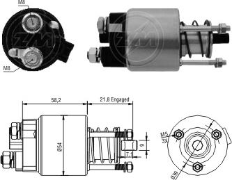 ZM ZM-397 - Тяговое реле, соленоид, стартер autospares.lv