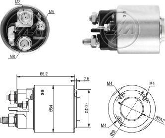 ZM ZM3497 - Тяговое реле, соленоид, стартер autospares.lv