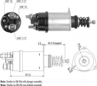 ZM ZM-356 - Тяговое реле, соленоид, стартер autospares.lv