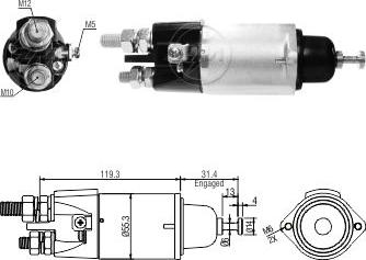 ZM ZM3898 - Тяговое реле, соленоид, стартер autospares.lv