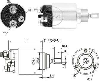 ZM ZM3381 - Тяговое реле, соленоид, стартер autospares.lv