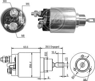 ZM ZM-2479 - Тяговое реле, соленоид, стартер autospares.lv