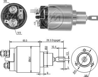 ZM ZM2573 - Тяговое реле, соленоид, стартер autospares.lv