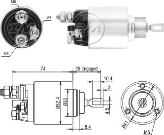 ZM ZM2381 - Тяговое реле, соленоид, стартер autospares.lv