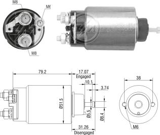 ZM ZM-2762 - Тяговое реле, соленоид, стартер autospares.lv