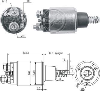 ZM ZM 735 - Тяговое реле, соленоид, стартер autospares.lv