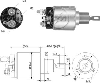 ZM ZM-775 - Тяговое реле, соленоид, стартер autospares.lv