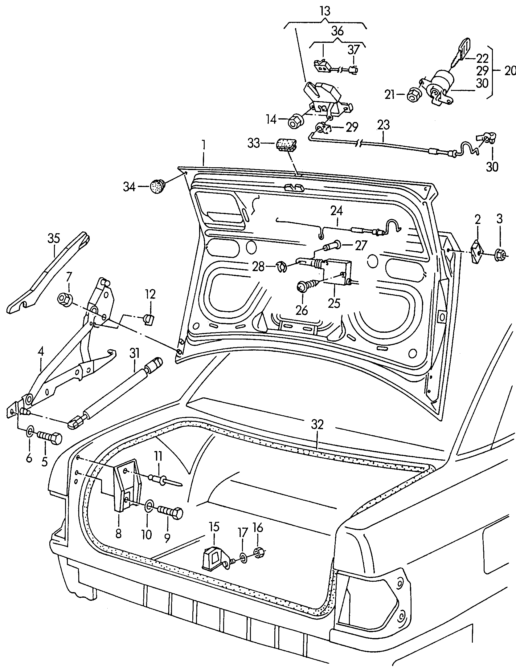 VAG 4A5 827 552 - Газовая пружина, упор autospares.lv