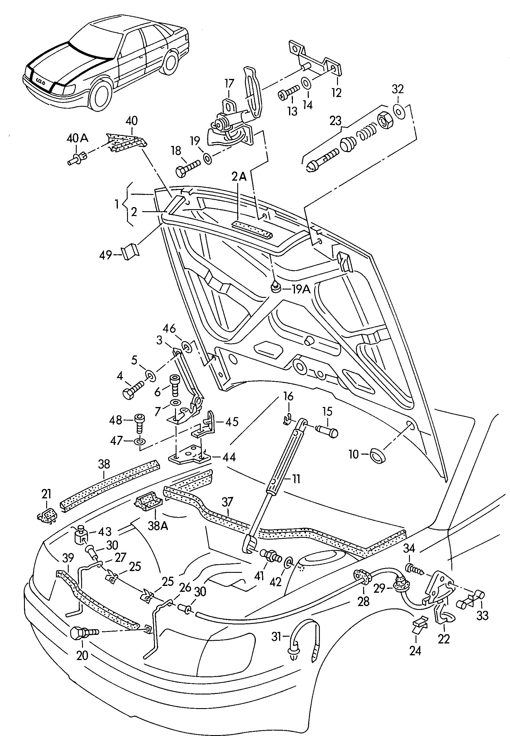 AUDI 4A0 823 359 B - Газовая пружина, капот autospares.lv