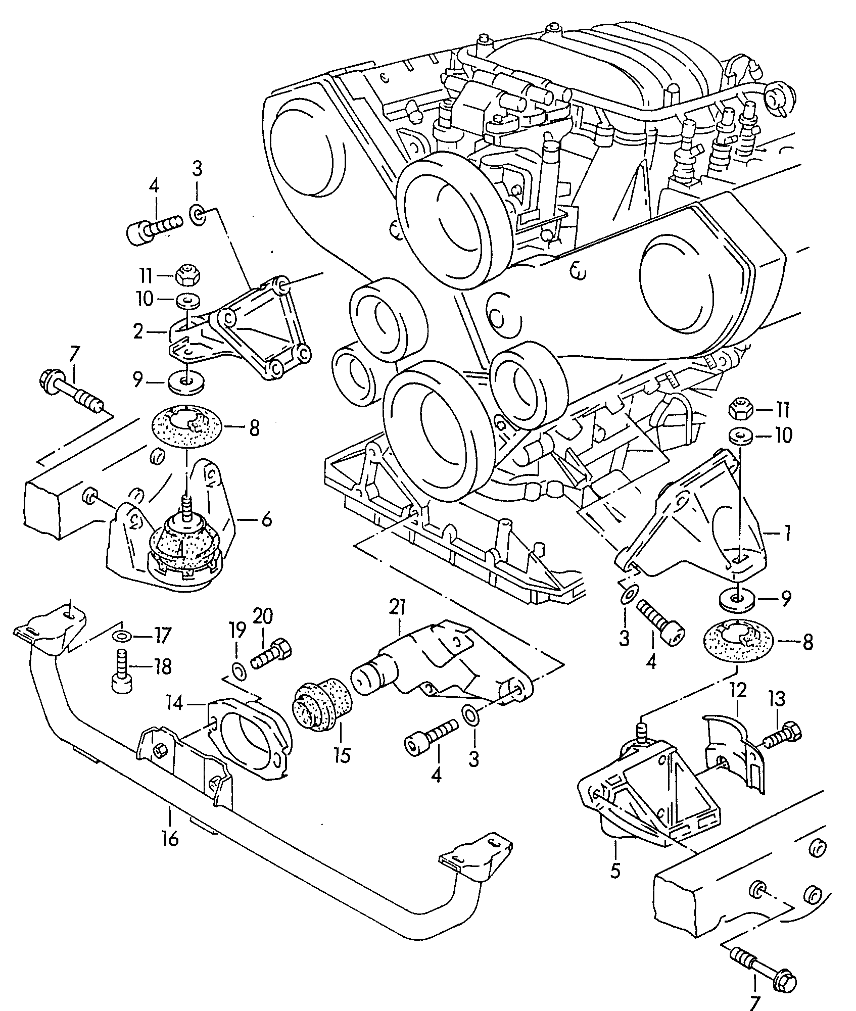 AUDI 4A0 199 339 - Отбойник, подвеска двигателя autospares.lv