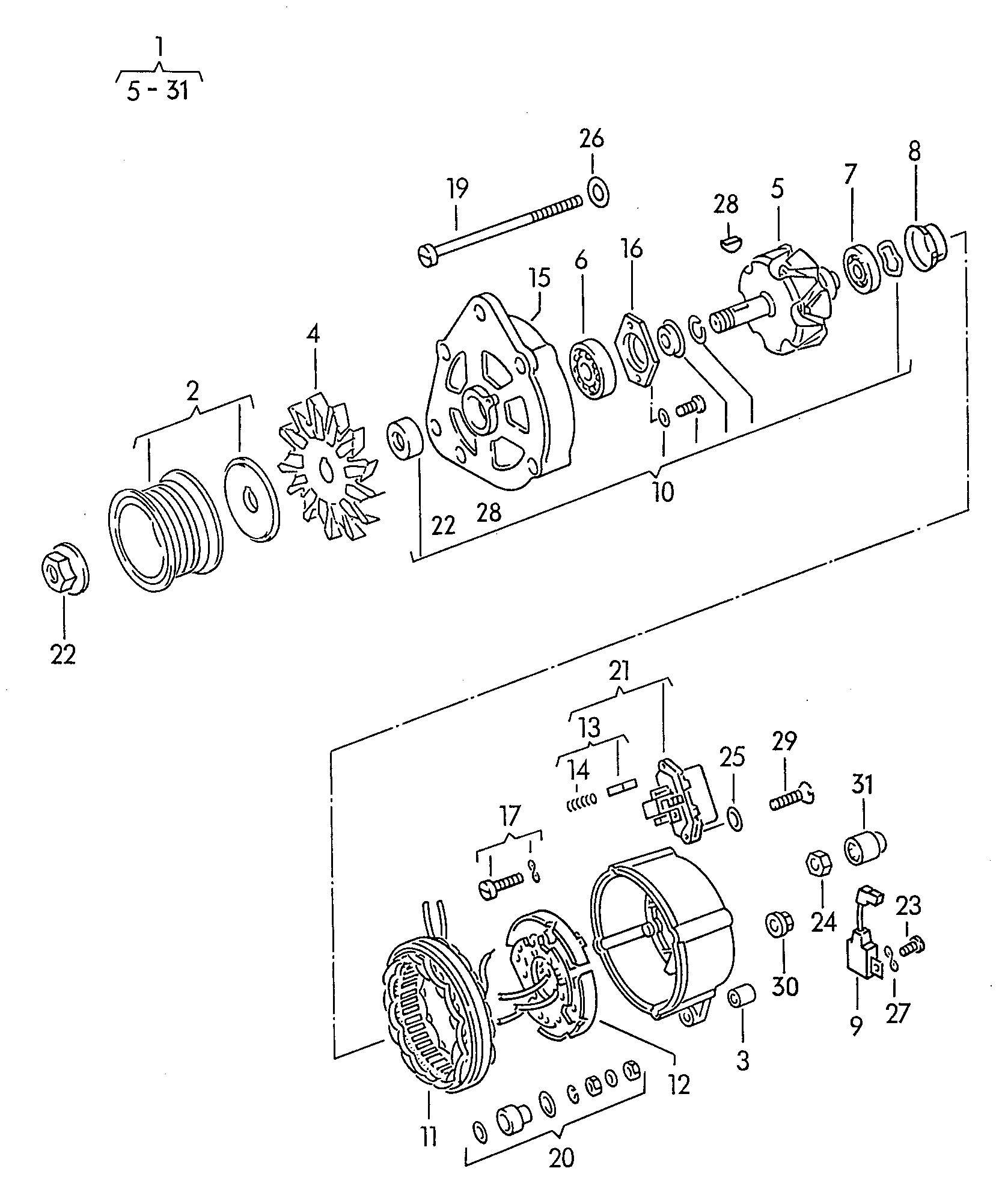 VAG 068903803DX - Регулятор напряжения, генератор autospares.lv