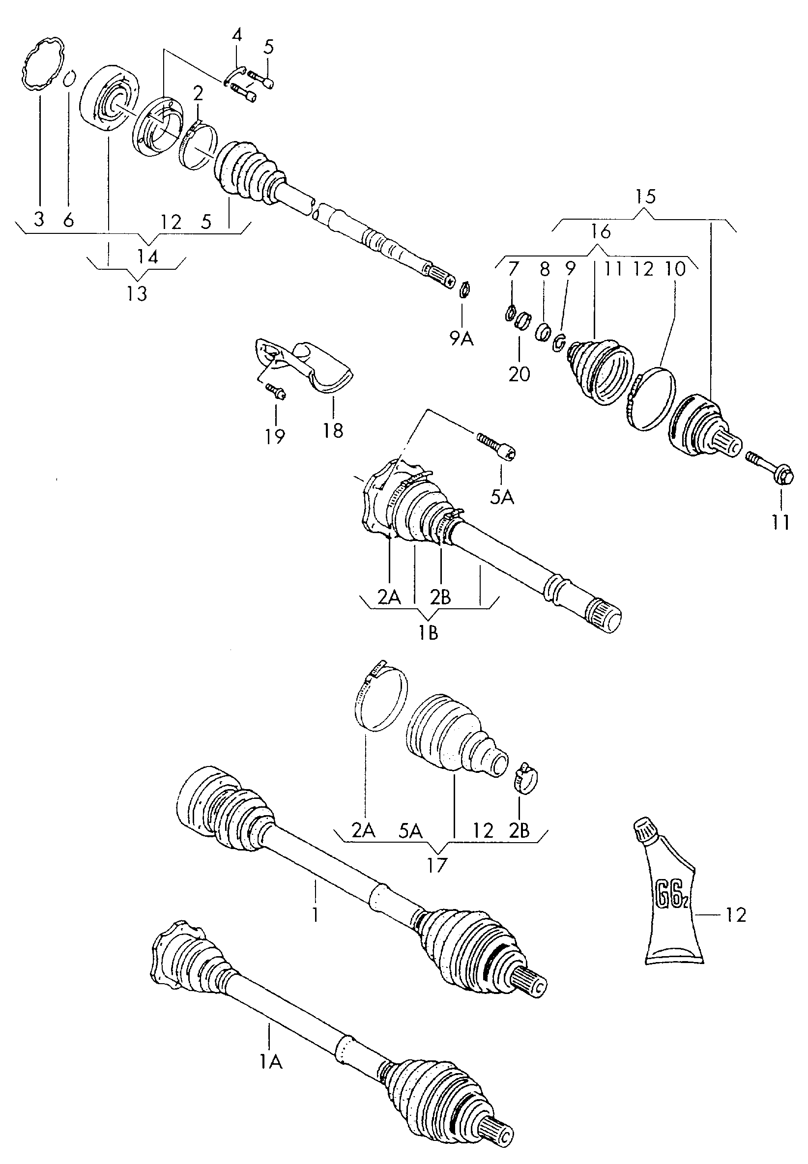 Seat 4A0498099 - Шарнирный комплект, ШРУС, приводной вал autospares.lv