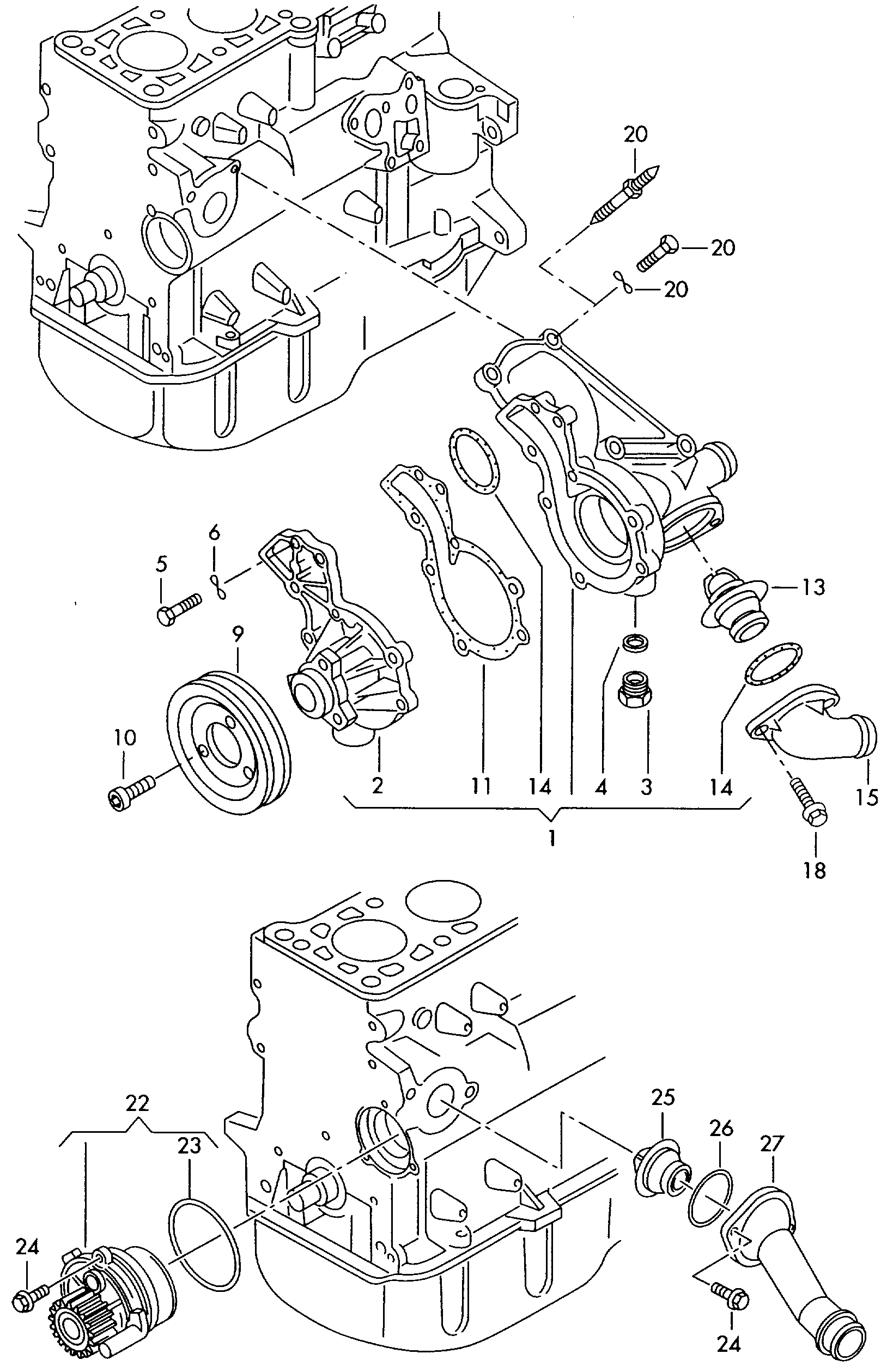 AUDI 026 121 005 L - Водяной насос autospares.lv