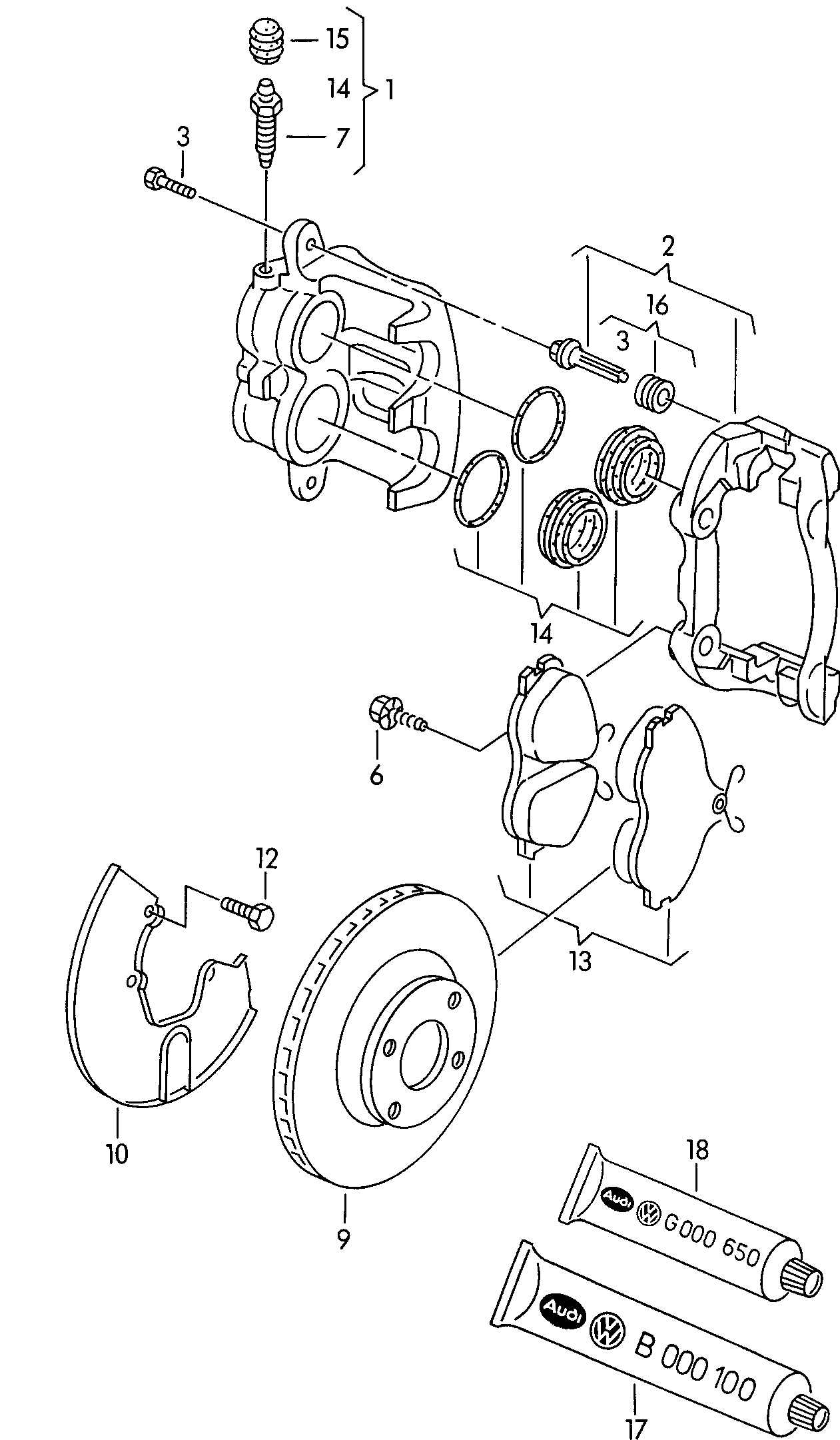 VAG 895 698 151 B - Тормозные колодки, дисковые, комплект autospares.lv