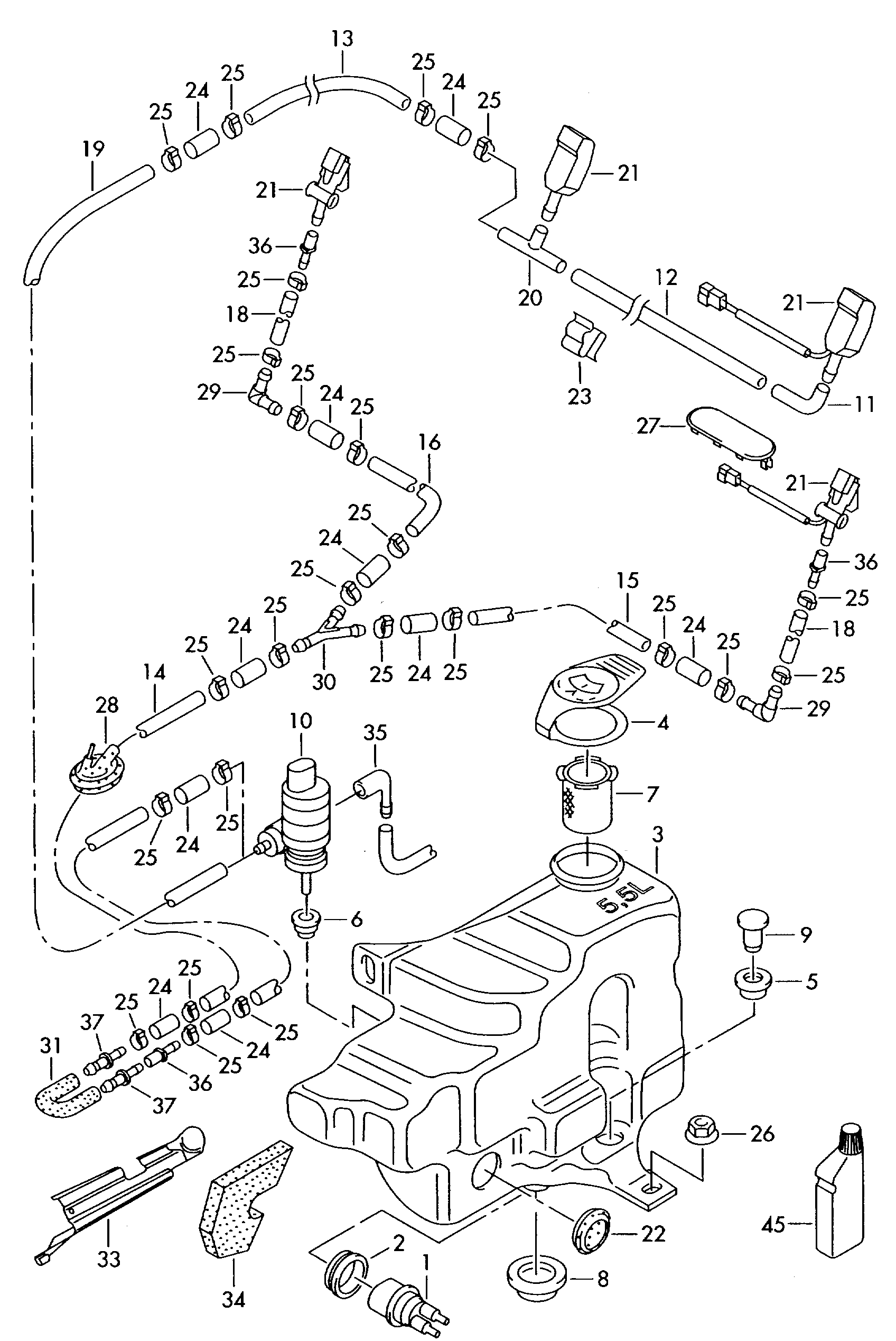 AUDI 8E0 955 465A - Прокладка, насос омытеля / бачок омывателя autospares.lv