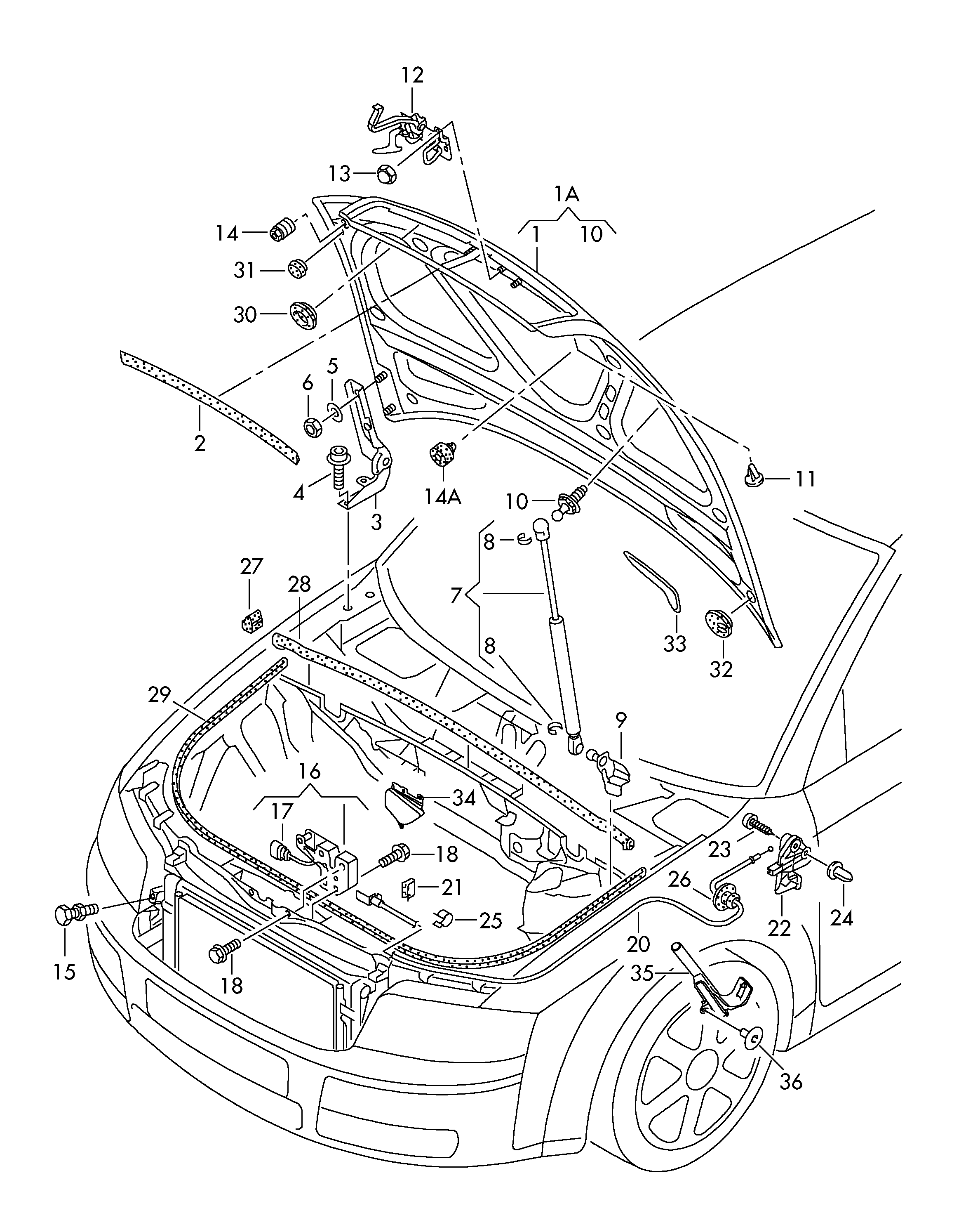 AUDI 8E0 823 359 A - Газовая пружина, капот autospares.lv