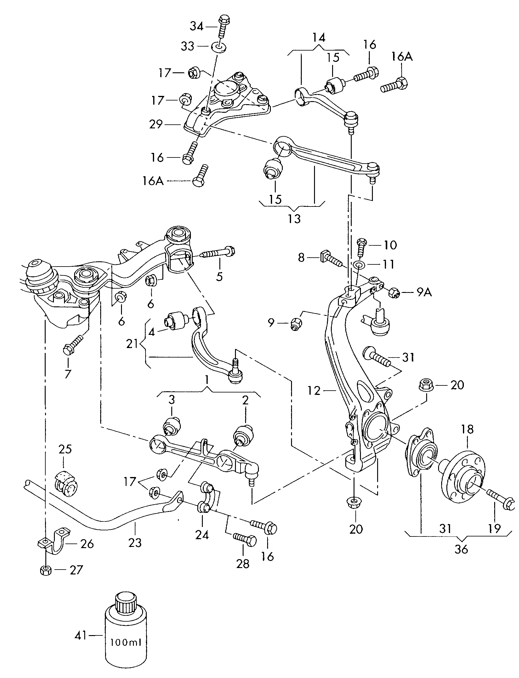 Seat 4F0407183C - Сайлентблок, рычаг подвески колеса autospares.lv