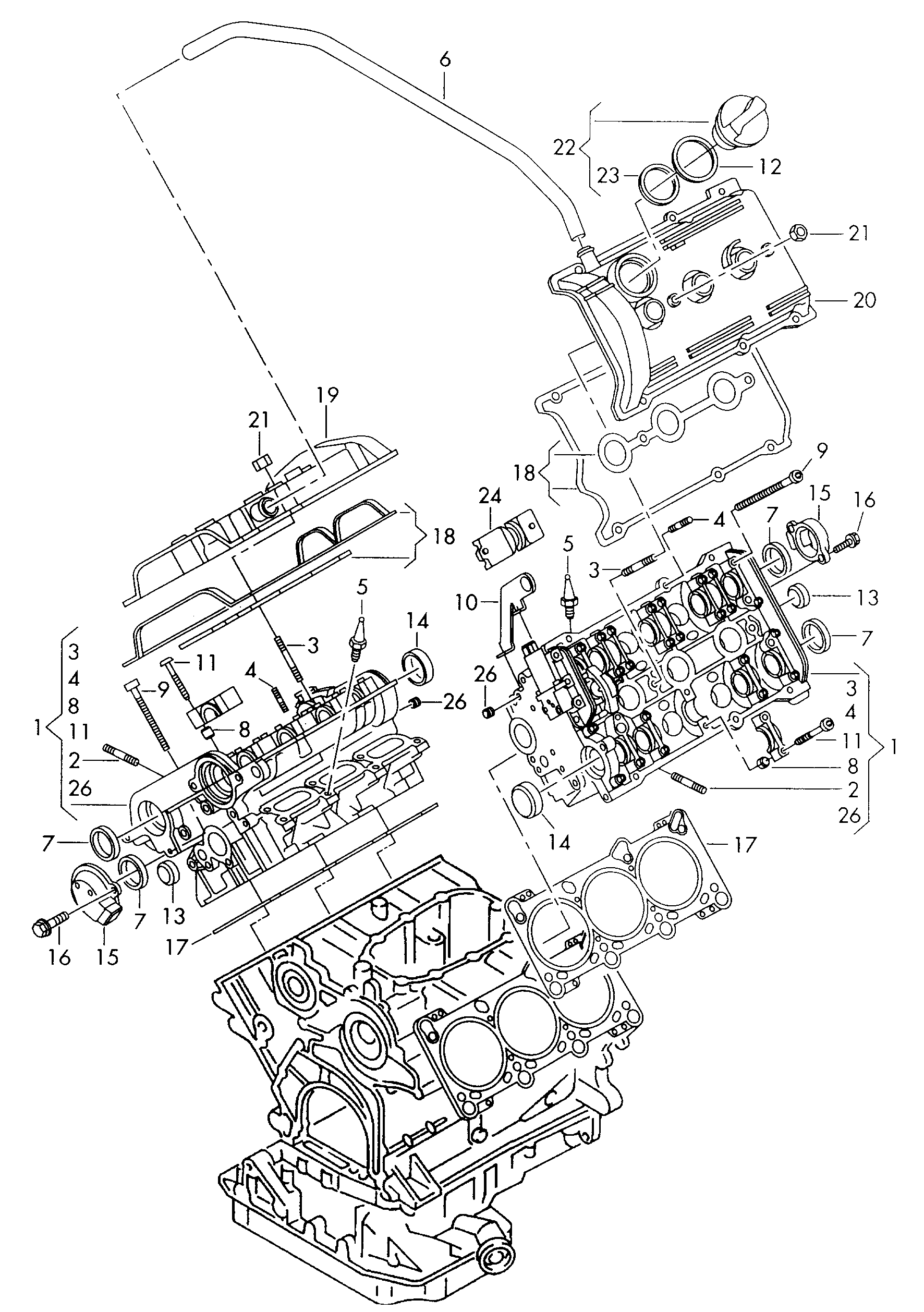 VW 078 198 025 - Комплект прокладок, крышка головки цилиндра autospares.lv