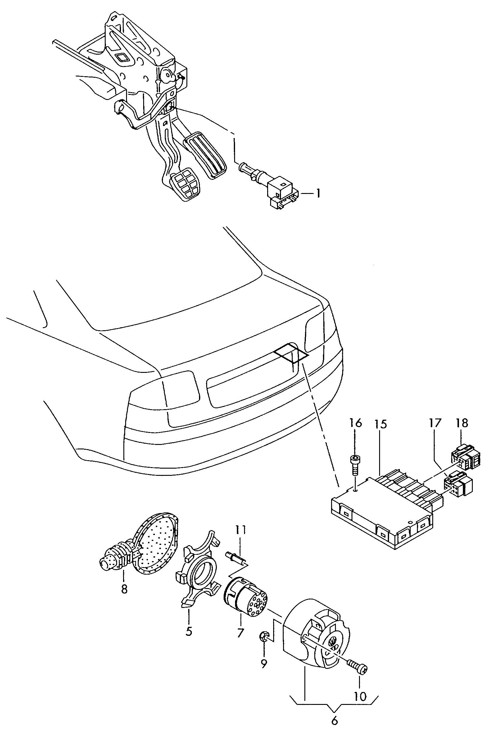 AUDI 7L6 945 511 - Выключатель стоп сигнала / сцепления autospares.lv