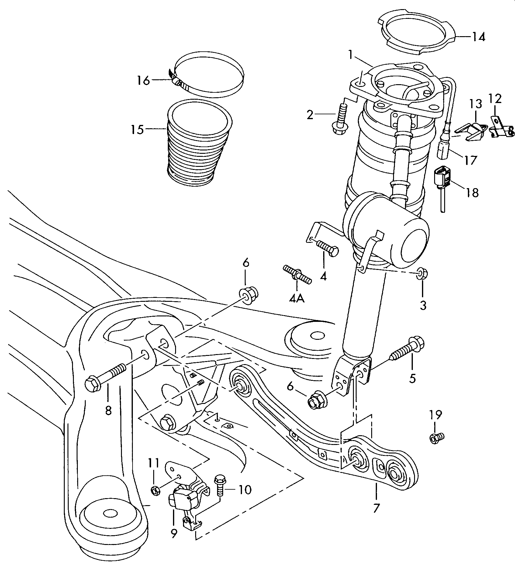 Seat 4E0 616 001 N - Опора пневматической рессоры autospares.lv