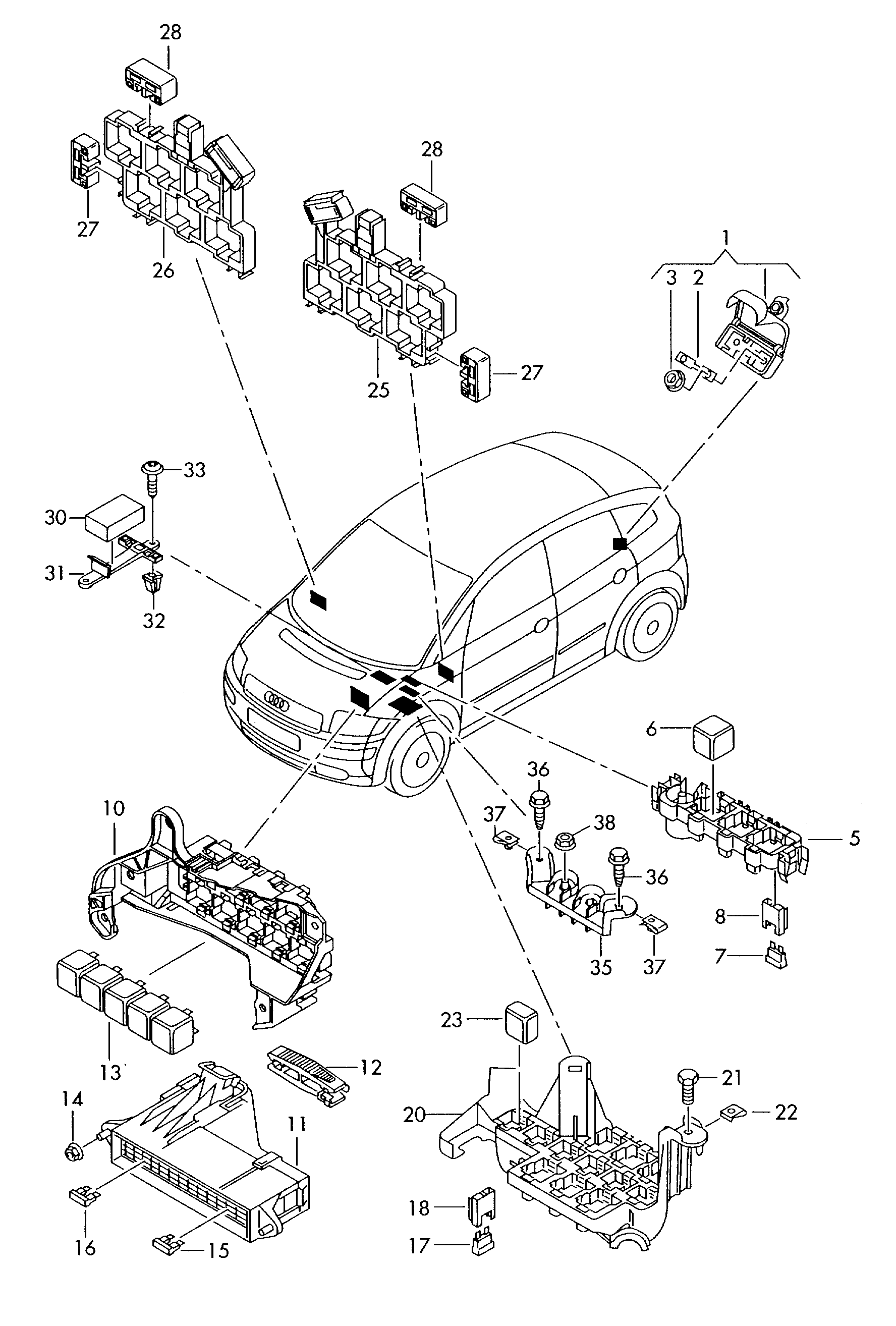 Skoda 4B0 955 531E - Реле, интервал включения стеклоочистителя autospares.lv